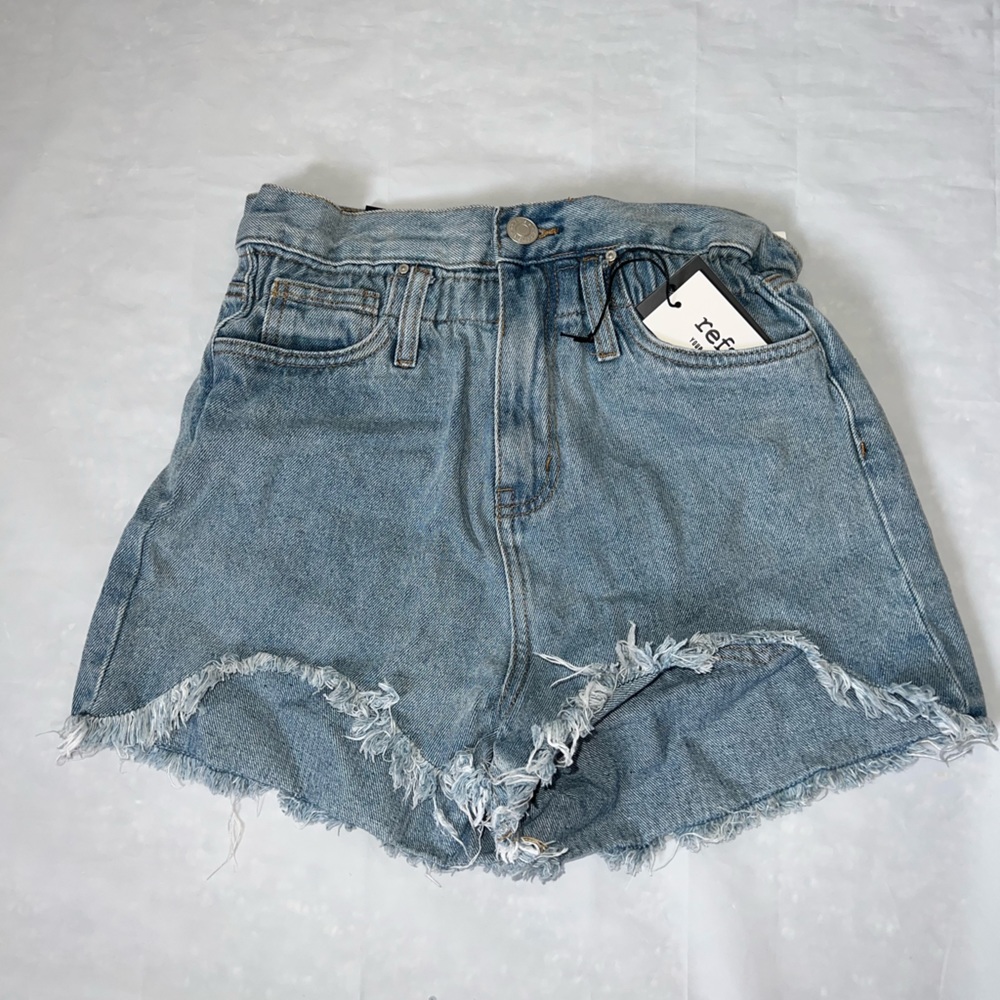 Paperbag Denim Shorts